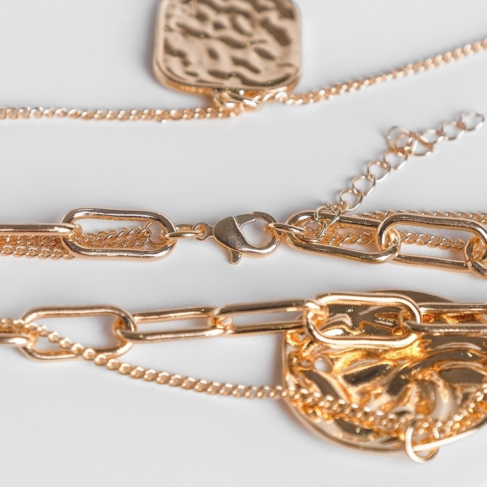 Кулон «Цепь» мятые круги, цвет золото, 60 см Кулон «Цепь» мятые круги, цвет золото, 60 см