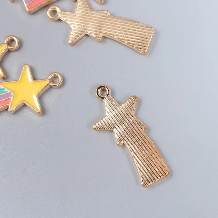 Металлический элемент, декоративная подвеска «Арт Узор. Радужная комета», 2.7×1.3 см