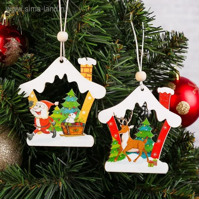 Елочная игрушка «Домик», МИКС Елочная игрушка «Домик», МИКС