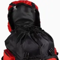 Рюкзак туристический, 90 литров, 6 наружных карманов, шнуровка, красный