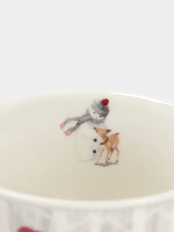 Кружка новогодняя «Снежные забавы», 420 мл, керамика, подарочная упаковка, белая