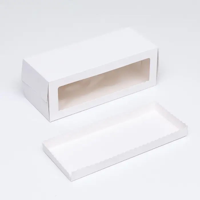 Коробка под рулет с окном, белая 27.5&times;11&times;10 см