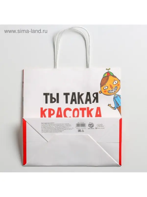 Пакет подарочный, упаковка, &laquo;Красотка&raquo;, 22&times;22&times;11 см