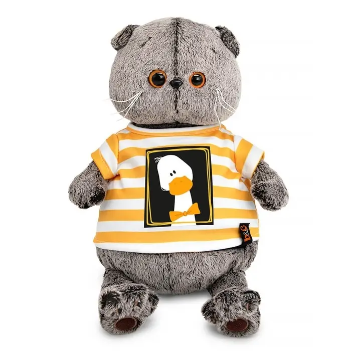 Мягкая игрушка "Кот Басик в футболке "Гусик", 22 см Ks22-292