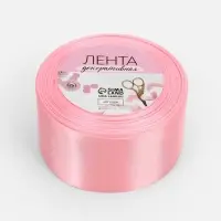 Лента атласная, 50 мм, 23&plusmn;1 м, розовая №04