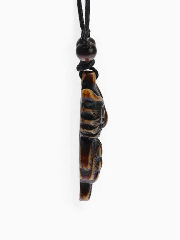 Кулон на шнурке &laquo;Филин&raquo;, коричнево-чёрный на чёрном шнурке, 80 см