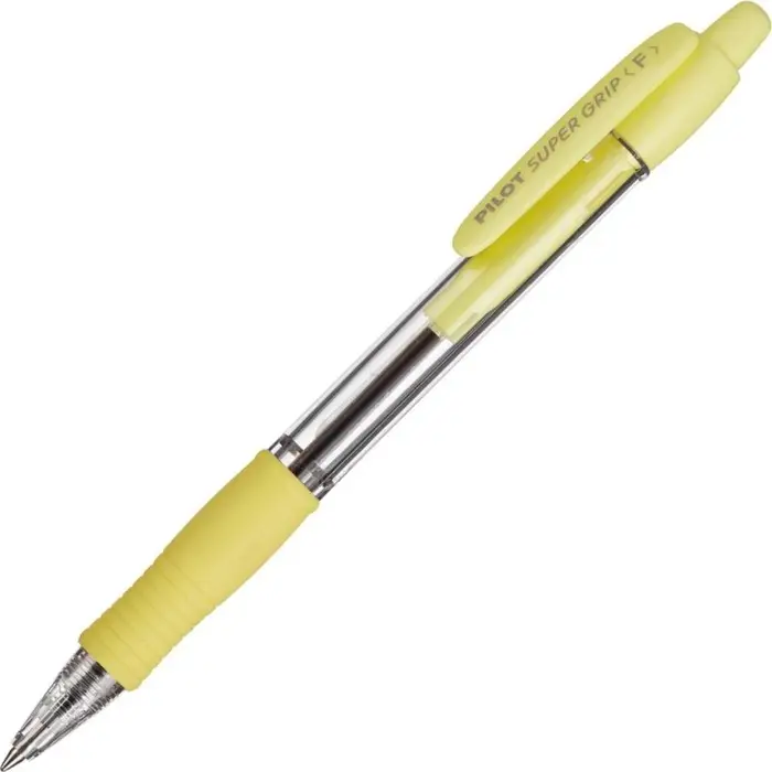 Ручка шариковая Pilot. Super Grip, автоматическая, синий стержень BPGP-10R-F (Y), узел 0.7 мм, на масляной основе, резиновый упор