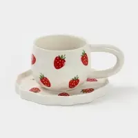 Чайная пара "Клубничка" блюдце 15х1,5 см, кружка 14,5х9х7 см