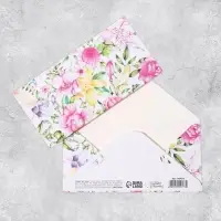 Конверт для денег «Цветочная композиция», глиттер, 16.5 х 8 см