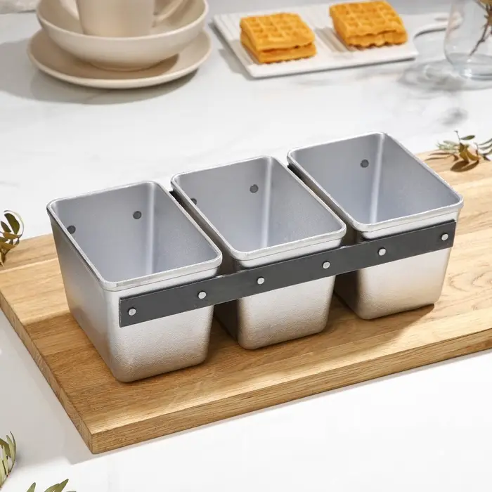 Форма для хлеба KUKMARA, 3 л (1.2 л), 30.5&times;14&times;10 см, Л-11, 3-х секционная, литой алюминий