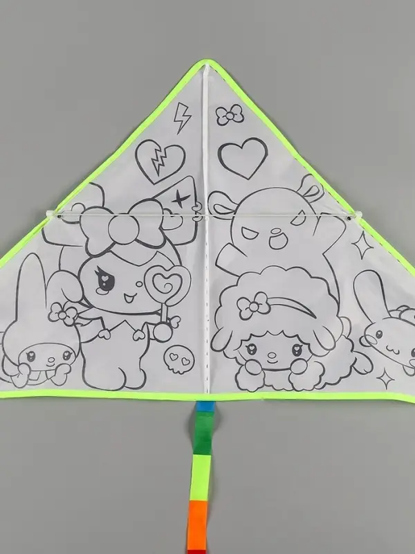 Воздушный змей - раскраска Funny toys &laquo;Кролик и друзья&raquo;, 80 см, 6 фломастеров