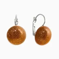 Серьги пластик "Таблетка" блёстка, цвет золотой в серебре