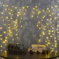 Гирлянда &laquo;Бахрома-арка&raquo; 1&times;1 м, IP20, прозрачная нить, 126 LED, свечение тёплое белое, 8 режимов, 220 В