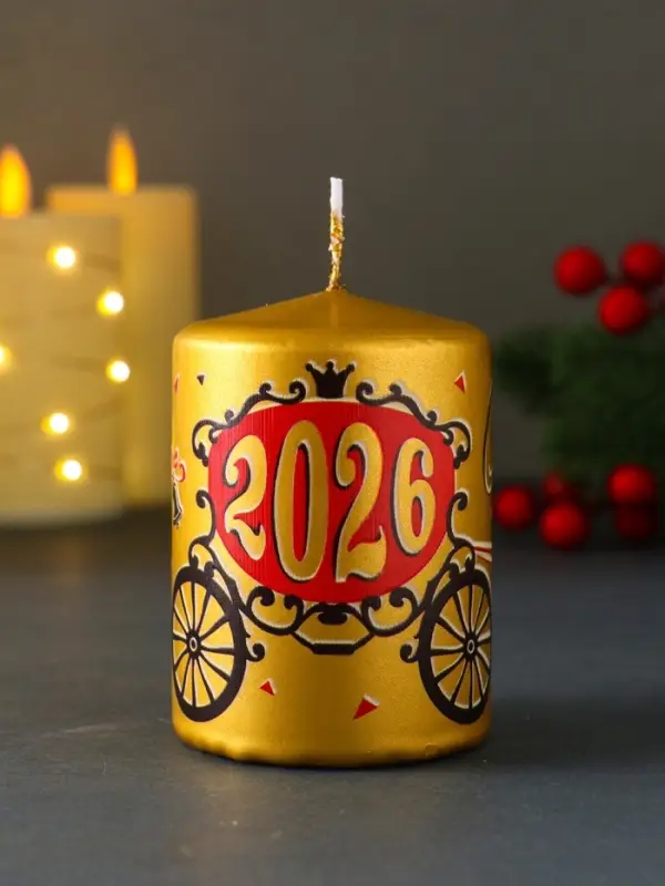 Свеча новогодняя пеньковая "Лошадь. 2026" 6х6х8 см