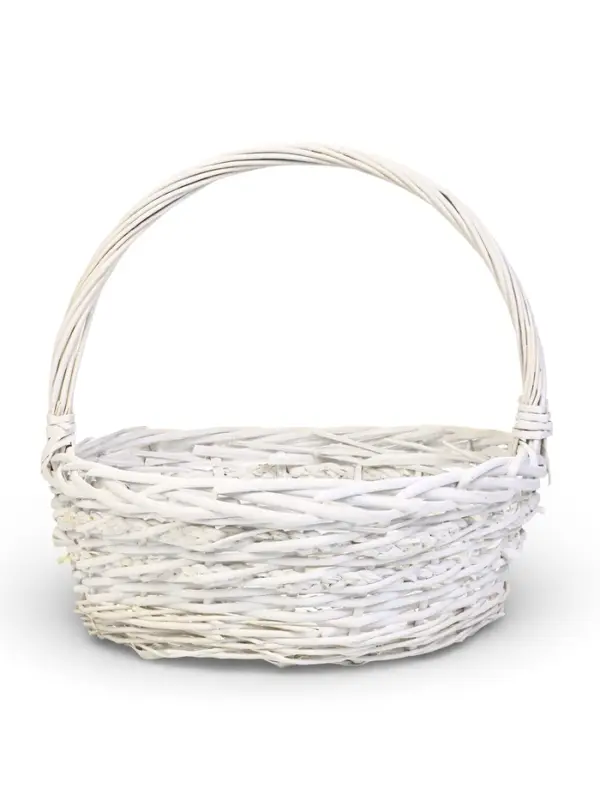 Набор корзин 3 шт ИВА 40x40x17 35х35x13 30х30x11 см ПЛЕТ ручка h=20/18/16 см бел