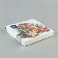 Салфетки новогодние бумажные &laquo;Сладкое настроение&raquo;, 33&times;33, 3 слоя, 20 шт.