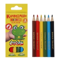 Карандаши Mini, 6 цветов, "Каляка-Маляка", шестигранные короткие