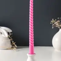 Набор свечей витых 25 см, 3 шт., 57 г, 5 ч, розовый