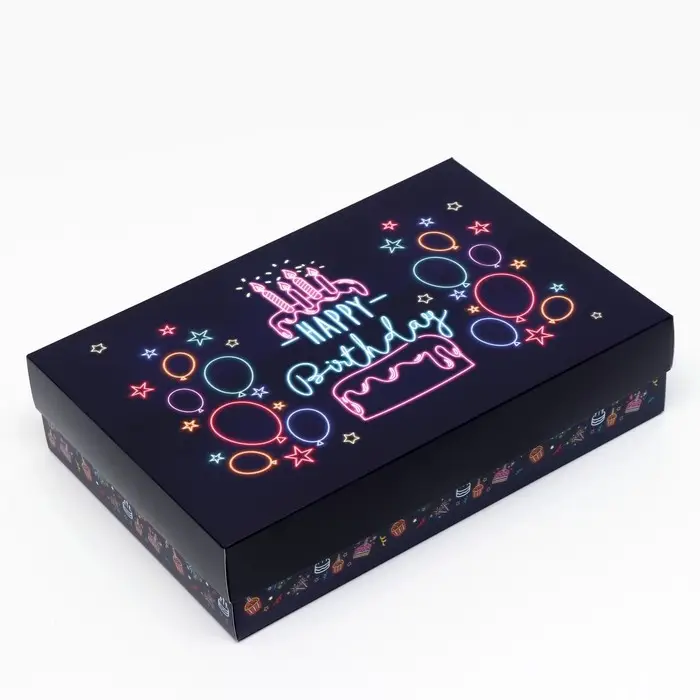 Коробка подарочная, крышка-дно, сборная Коробка подарочная, крышка-дно, сборная "Вечеринка", 30 х 20 х 7 см