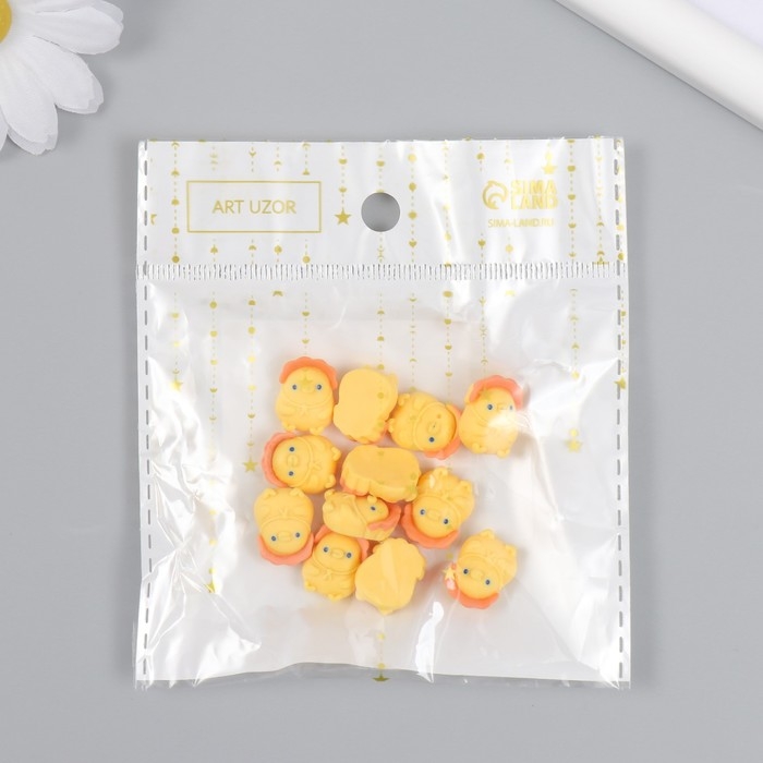 Декор для творчества пластик Декор для творчества пластик "Цыплёнок в чепчике" набор 12 шт 1,5х1,2 см