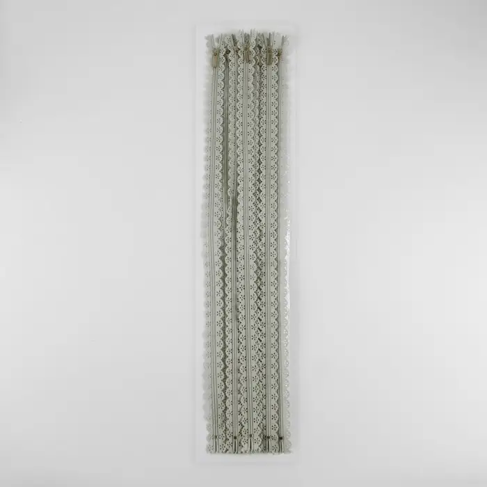 Молния «Спираль», №3, неразъёмная, ажурная, замок автомат, 50 см, серая