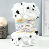 Плюшевая пряжа для вязания руками ALIZE, Puffy color, 100% микрополиэстер, 9 м/100 г, (6450)