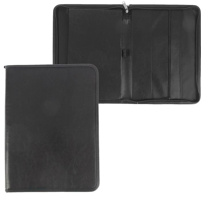 Пaпка деловая, искусственная кожа, 360 х 260 х 30 мм, 6Д04 Пaпка деловая, искусственная кожа, 360 х 260 х 30 мм, 6Д04 "Люкс", чёрная