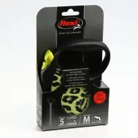 Рулетка Flexi Safari M, 5 м, трос, до 20 кг, желтый леопард (yellow Leopard)