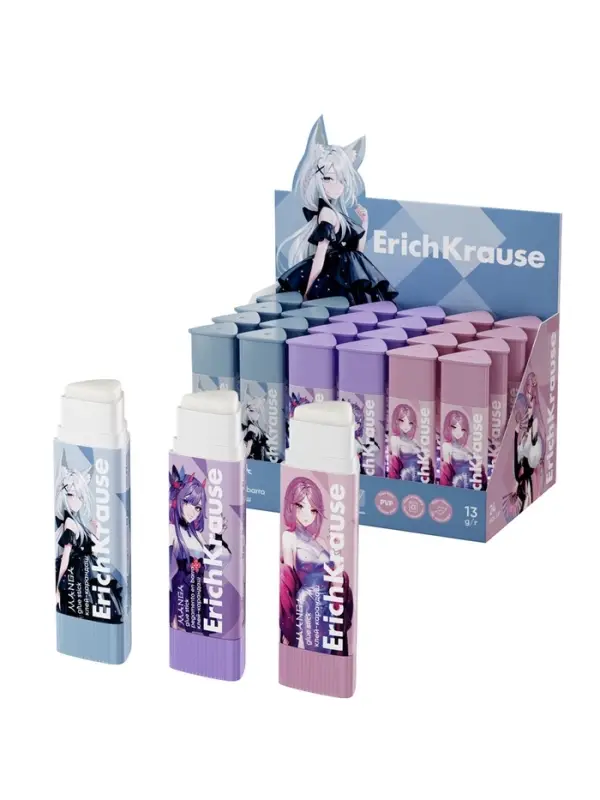 Клей-карандаш, ErichKrause Manga, PVP, точечное нанесение, 13 г