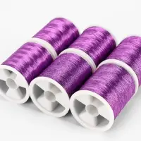 Нитки металлизированные, 91&plusmn;1 м, набор 6 шт., фиолетовые