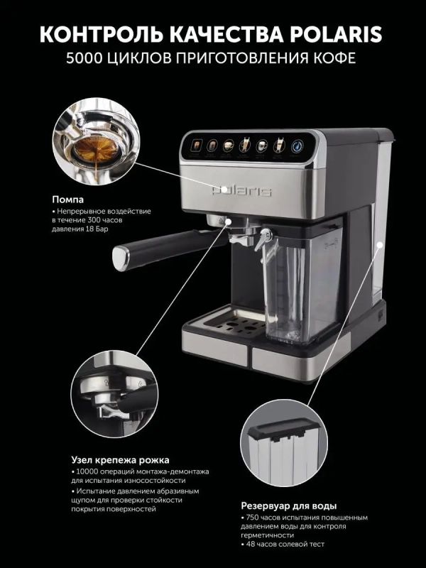 Кофеварка рожковая PCM 1540 WI-FI IQ Home с капучинатором Кофеварка рожковая PCM 1540 WI-FI IQ Home с капучинатором