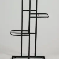 Подставка для цветов Greengo, 4 полки, 43&times;22&times;82 см, напольная, металл, чёрная
