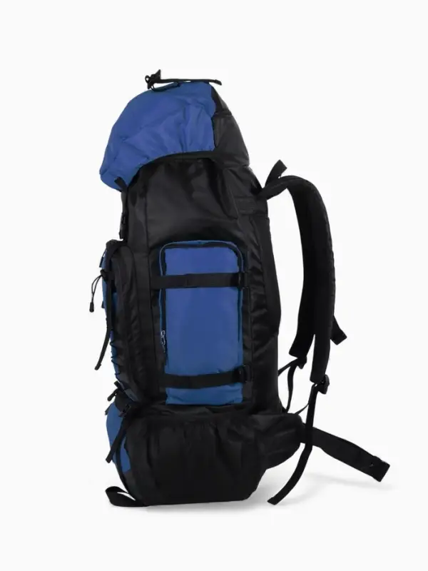 Рюкзак туристический, 90 литров, 6 наружных карманов, шнуровка, синий