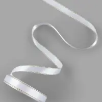 Лента атласная, с золотым люрексом, 15 мм, 23&plusmn;1 м, белая №001