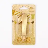 Свеча в торт «Цифра 1», золотая, 6.5 см