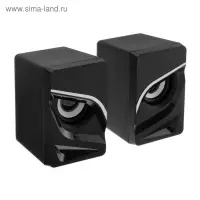 Компьютерные колонки Qumo Rage AS005, 2.0, 2x5 Вт, подсветка, Jack 3.5 мм, USB, черные