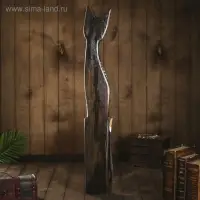 Сувенир дерево "Кошка с пятнышками и цветочками" 7,5х15х100 см