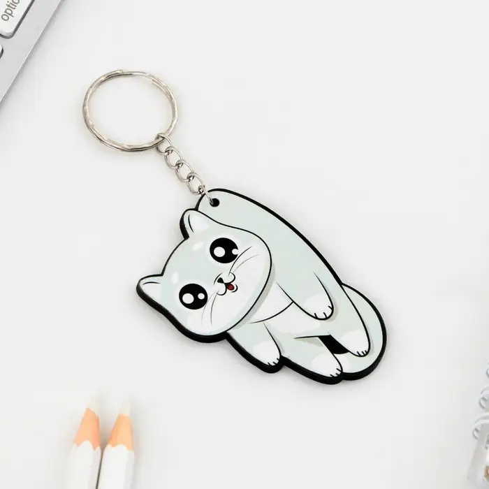 Брелок для ключей деревянный &laquo;Котик&raquo;, 5 х 6 см