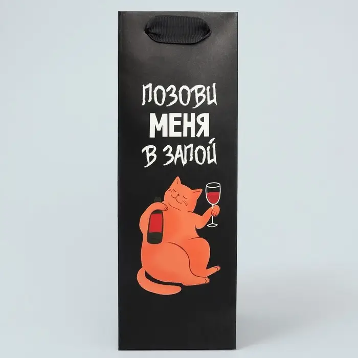 Пакет подарочный, упаковка «В запой», 9 х 25 х 8.5 см Пакет подарочный, упаковка «В запой», 9 х 25 х 8.5 см