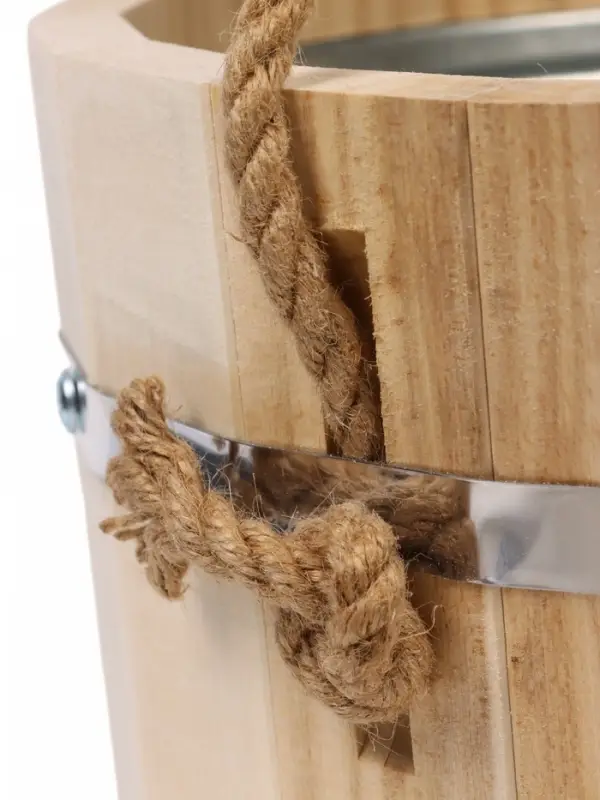 Ведро для бани и сауны, 7 л, липа, оцинкованная вставка, ручка - верёвка, &laquo;Добропаровъ&raquo;