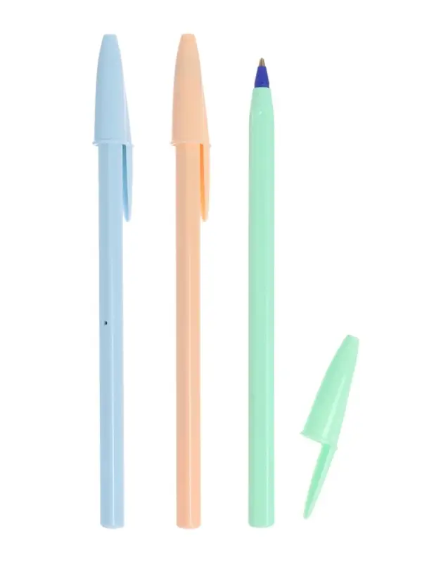 Набор ручек шариковых 3шт BIC Cristal Пастель, синяя, 1,0мм, синие 302563