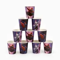 Посуда одноразовая бумажная на 10 персон: стаканы, тарелки, скатерть, Человек Паук