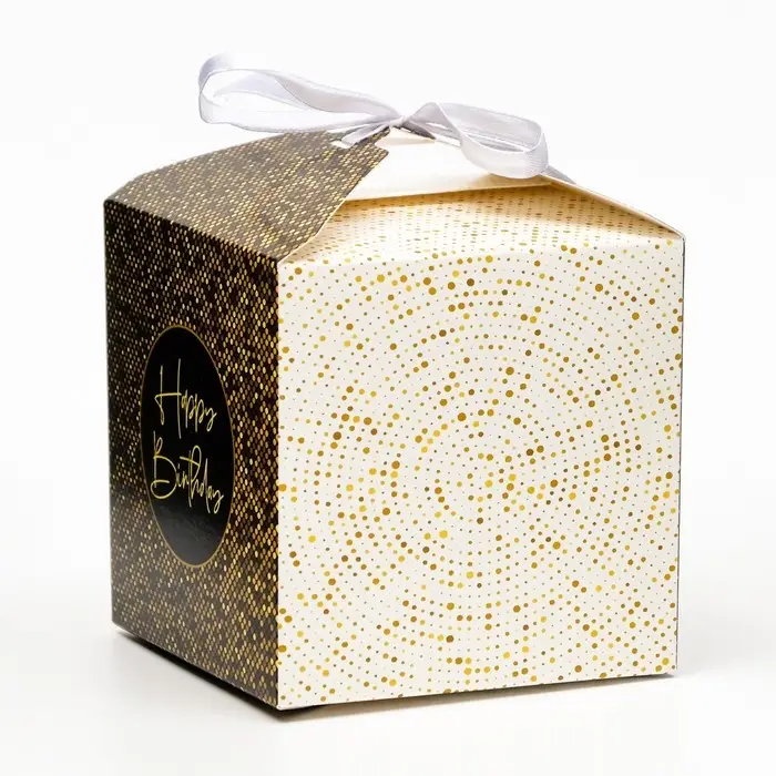 Коробка складная Коробка складная "Happy birthday", 10 х 10 х 10 см