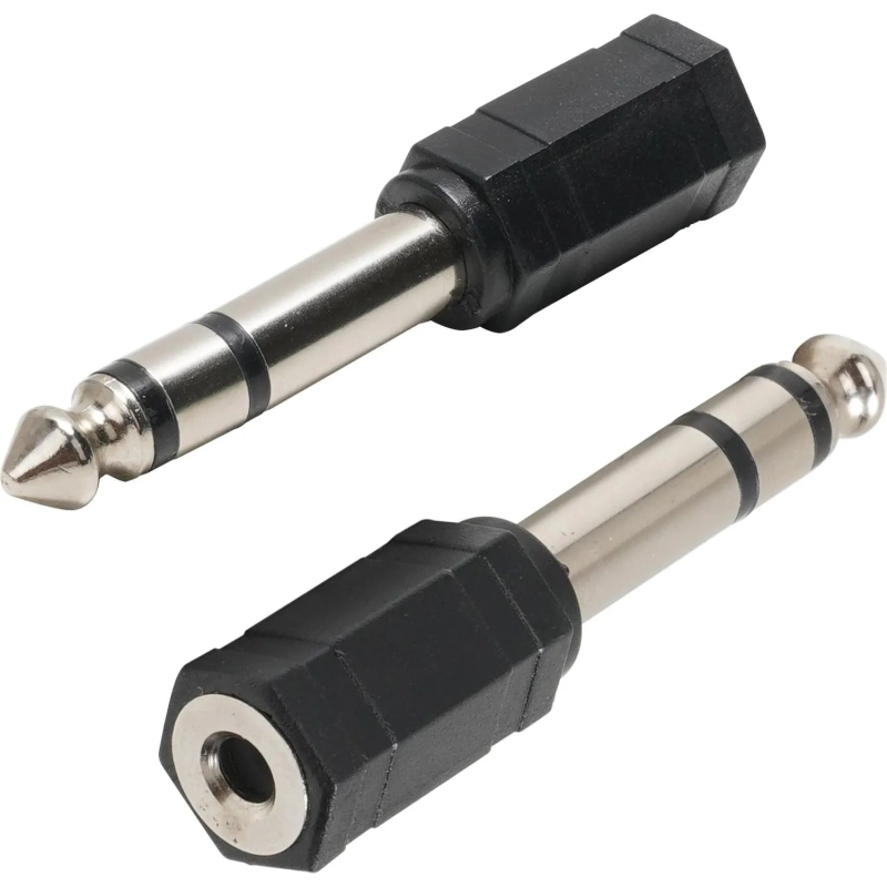 Переходник аудио стерео 6.35мм M (штекер) --> 3.5мм F (гнездо) VCOM <CA546