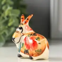 Фигурка фарфор &laquo;Коза большая&raquo;, 7 см, гжель, цветная, МИКС