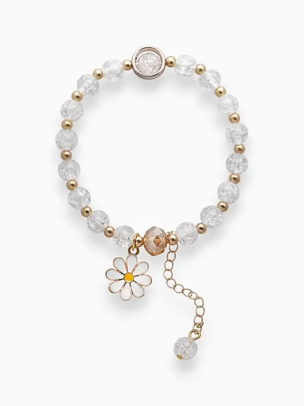 Браслет «Ромашка. Нежность», белый в золоте