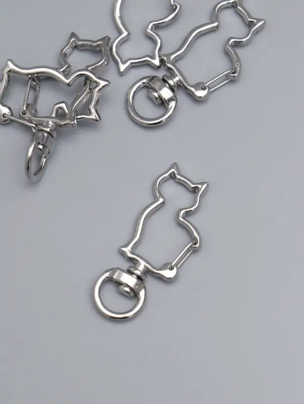 Карабин металлический &laquo;Кошка&raquo;, 42&times;17 мм / 8&times;2.2 мм, 5 шт., металл под серебро