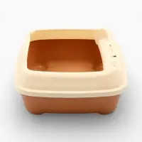 Туалет, 36&times;28&times;14 см, с боковым входом, бортами и совком, коричневый