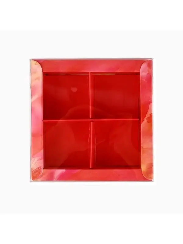 Коробка под 4 конфеты с ячейками &laquo;Яркие краски&raquo;, 10&times;10&times;3 см