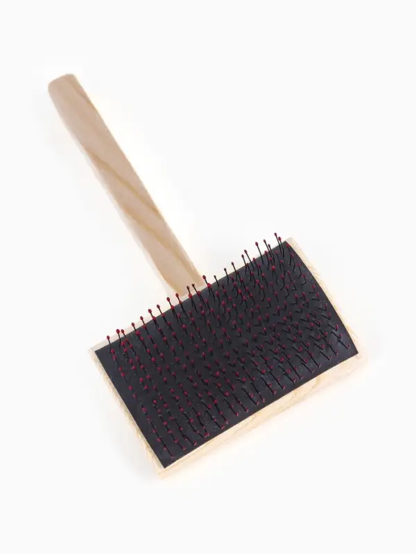 Щетка - пуходёрка ZOONIK, 85&times;55 мм, полукруглая, большая с каплями, дерево